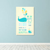 Wees blij walvis canvas afdruk (Insitu (Houten vloer))
