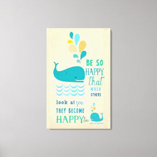 Wees blij walvis canvas afdruk