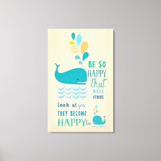 Wees blij walvis canvas afdruk (Voorkant)