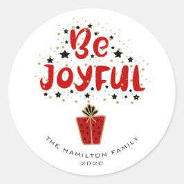 Wees Blijde Rode Geschenkdoos Sticker
