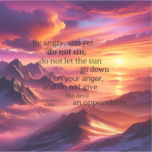 Wees boos en zondig geen Sticker (Voorkant)