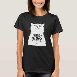 Wees Braaf Mopshond Kerstkat Huisdier T-shirt