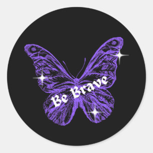 Wees Brave Butterfly Classic Round Sticker