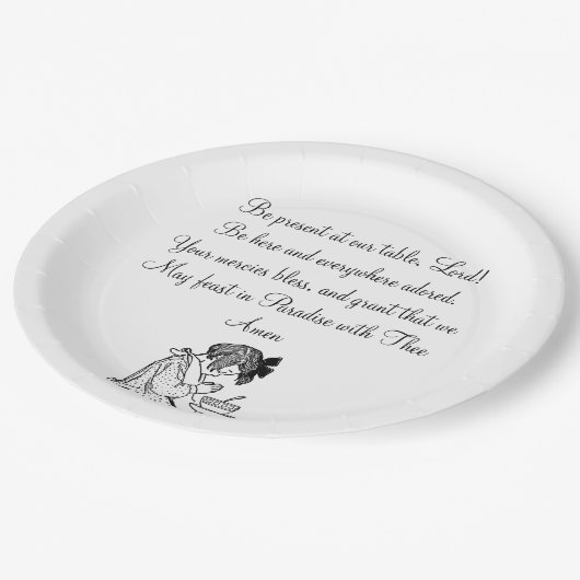 Wees Cadeau op tafel, gebed en kind Papieren Bordje (Gekanteld)