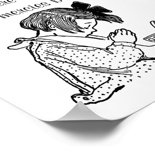 Wees Cadeau op tafel, gebed en kind Poster (Hoek)