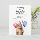 Wees Cappy Capybara Verjaardagsfeestje  Kaart (Staand voorkant)