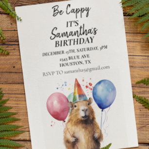 Wees Cappy Capybara Verjaardagsfeestje Kaart