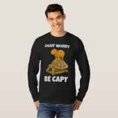 Wees Capy I Funny Capybara op schildpad T-shirt (Voorkant volledig)