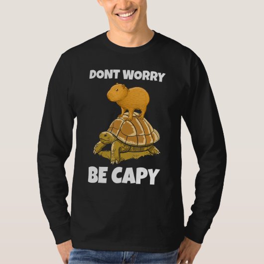 Wees Capy I Funny Capybara op schildpad T-shirt (Voorkant)