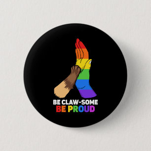 Wees Claw-some Wees trots Rainbow Cat Dad Feline L Ronde Button 5,7 Cm