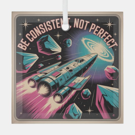 Wees consequent, niet perfect glas ornament (Voorkant)