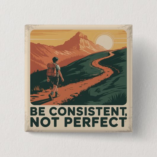Wees consequent, niet perfect vierkante button 5,1 cm (Voorkant)