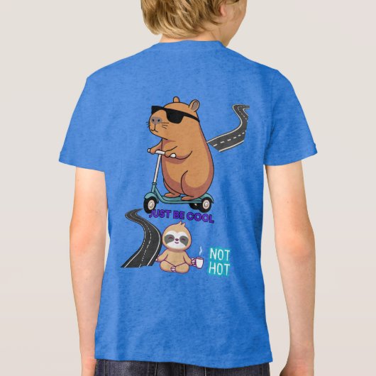 Wees cool, niet heet Kinder T-shirt | Leuk en spee (Achterkant)