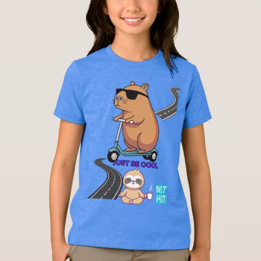 Wees cool, niet heet Kinder T-shirt | Leuk en spee (Voorkant)