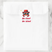 Wees cool op maat vierkante sticker (Tas)