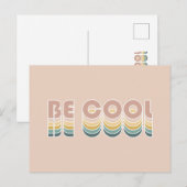 Wees Cool Retro Rainbow Typografie Briefkaart (Voorkant / Achterkant)