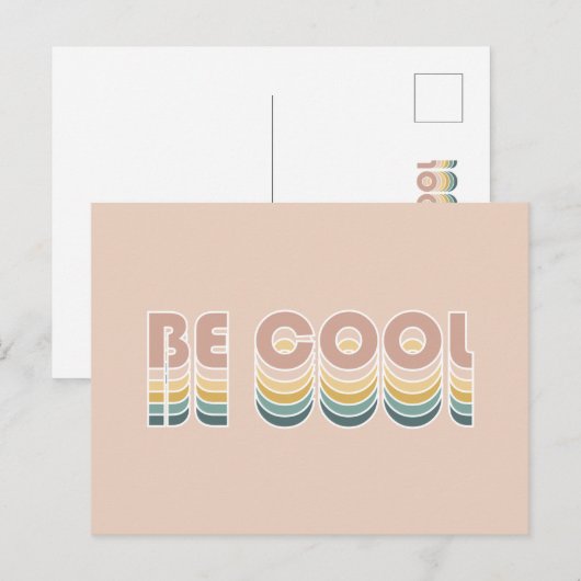Wees Cool Retro Rainbow Typografie Briefkaart (Voorkant / Achterkant)