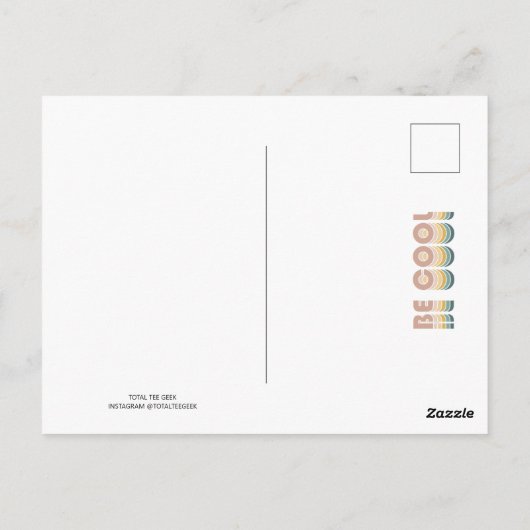 Wees Cool Retro Rainbow Typografie Briefkaart (Achterkant)
