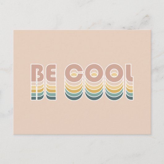 Wees Cool Retro Rainbow Typografie Briefkaart (Voorkant)