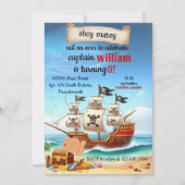 wees cool schattig zwembad schip Pirate Verjaardag Kaart (Voorkant)