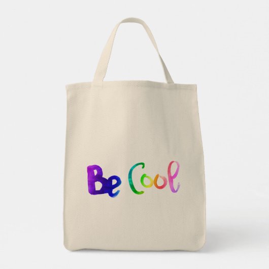 Wees cool waterverf motivatie belettering tekening tote bag (Achterkant)