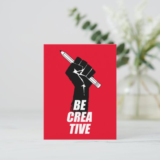 Wees creatief - artistieke geüploade vuist briefkaart (Staand voorkant)