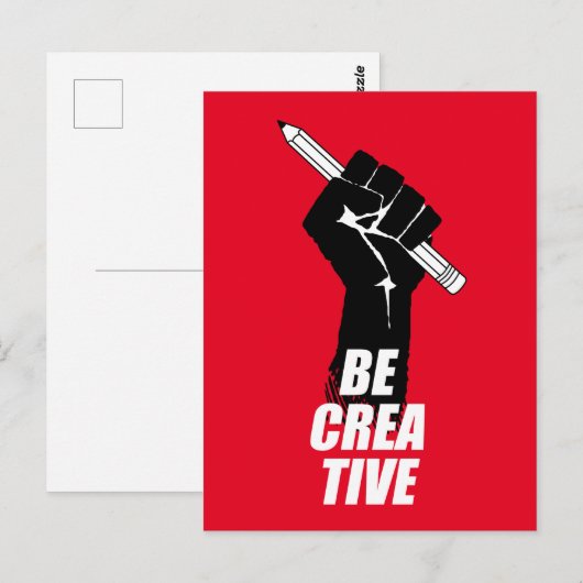 Wees creatief - artistieke geüploade vuist briefkaart (Voorkant / Achterkant)