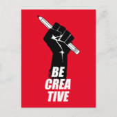Wees creatief - artistieke geüploade vuist briefkaart (Voorkant)