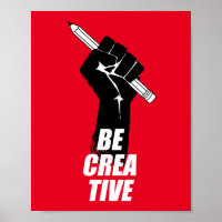 Wees creatief - artistieke geüploade vuist