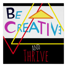 "Wees creatief en duik" in de rode, blauwe roze Perfect Poster