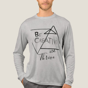 Wees creatief en gedijt in grijze tinten zwart Tri-Blend shirt
