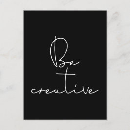 Wees creatief wit lettertype briefkaart
