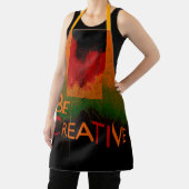"Wees creatief" Zwart Oranje Shades Groen design Schort (Insitu)