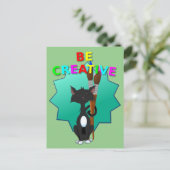 Wees creatief zwart-wit briefkaart (Staand voorkant)