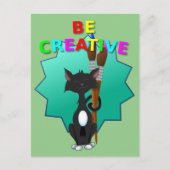 Wees creatief zwart-wit briefkaart (Voorkant)