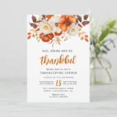 Wees dankbaar bloemendiner Thanksgiving Kaart (Staand voorkant)