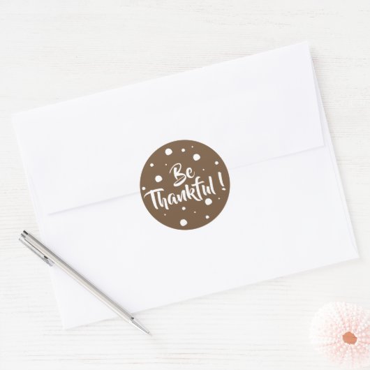 Wees dankbaar | Bruine Thanksgiving bruine sticker (Envelop)