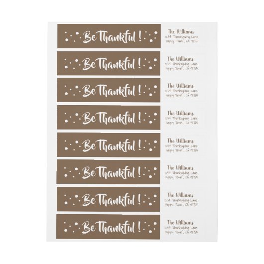 Wees dankbaar | Bruine Thanksgiving wraparound lab (Vel)