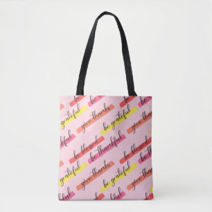 Wees dankbaar en gezegend - Inspirerend Roze Tote Bag