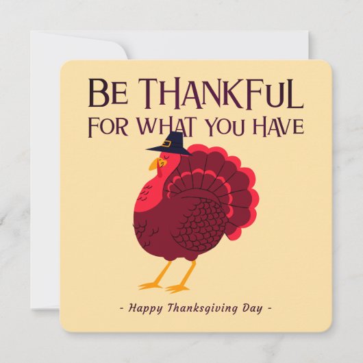 Wees Dankbaar – Gelukkig Thanksgiving Dag Kaart (Voorkant)
