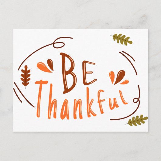 Wees dankbaar Gelukkig Thanksgiving Vriendendag Briefkaart (Voorkant)