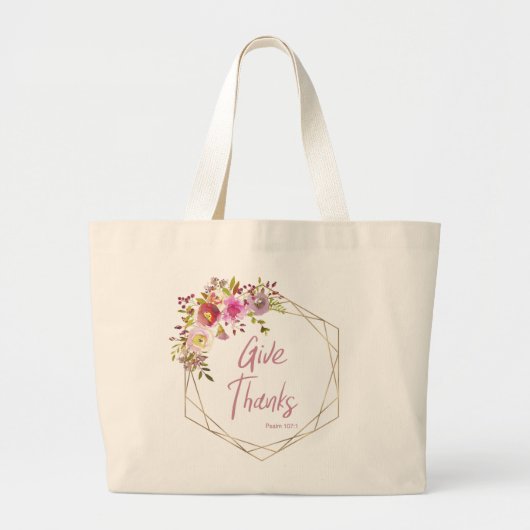 Wees Dankbaar Grote Tote Bag (Voorkant)