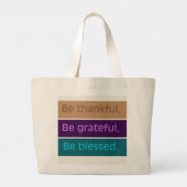 'Wees Dankbaar' Modern Kleurblok Grote Tote Bag (Achterkant)