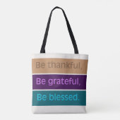 'Wees Dankbaar' Modern Kleurblok  Tote Bag (Achterkant)