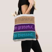 'Wees Dankbaar' Modern Kleurblok  Tote Bag (Dichtbij)
