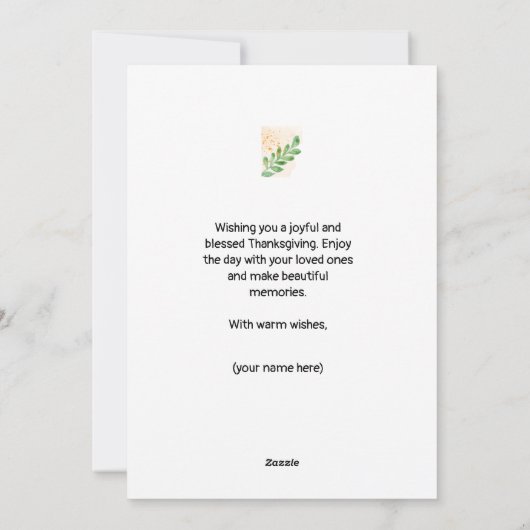 Wees dankbaar pompoenen waterverf happy thanksgivi feestdagenkaart (Achterkant)