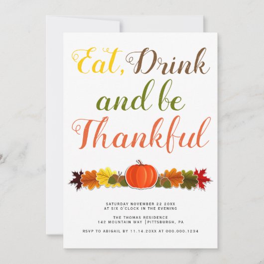 Wees dankbaar pompografische blaadjes Thanksgiving Kaart (Voorkant)