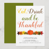 Wees dankbaar pompografische blaadjes Thanksgiving Kaart (Voorkant / Achterkant)