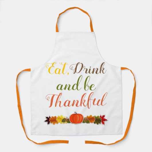 Wees dankbaar pompografische blaadjes Thanksgiving Schort (Voorkant)