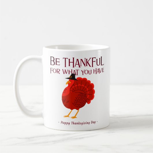 Wees Dankbaar – Prettig Thanksgiving Klassieke Mok (Links)